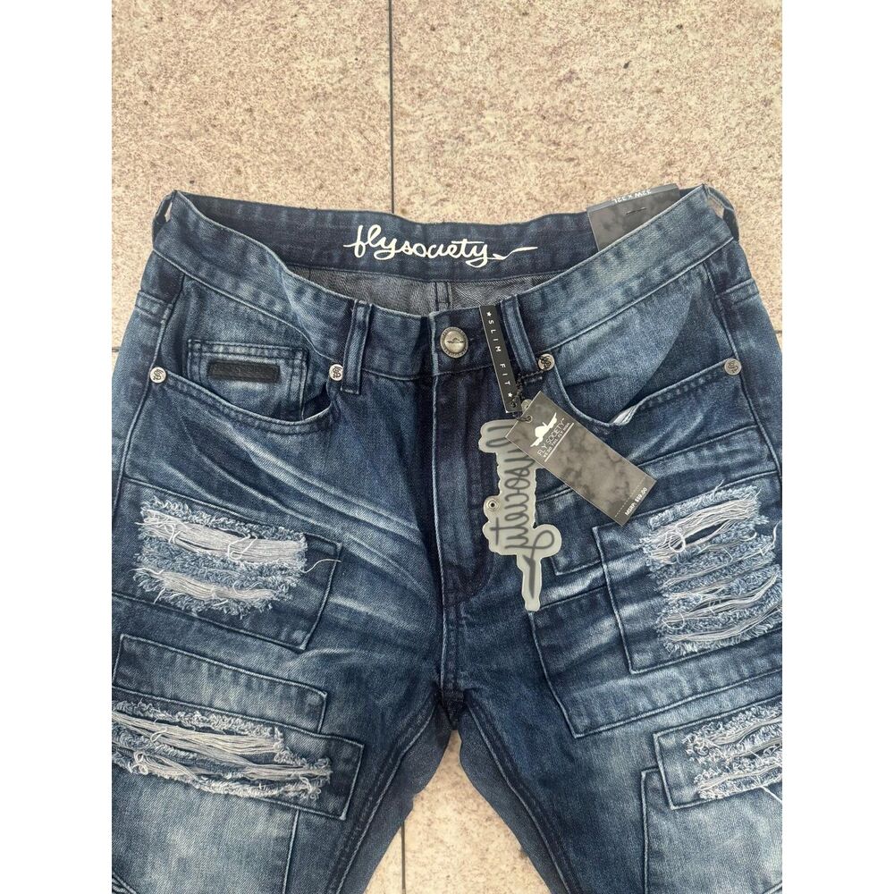 FlySociety Ripped Washed Jeans - Picture 2 of 4
